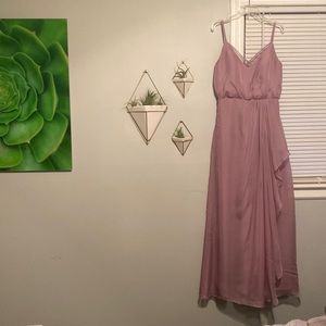 Lavender bridesmaids chiffon gown